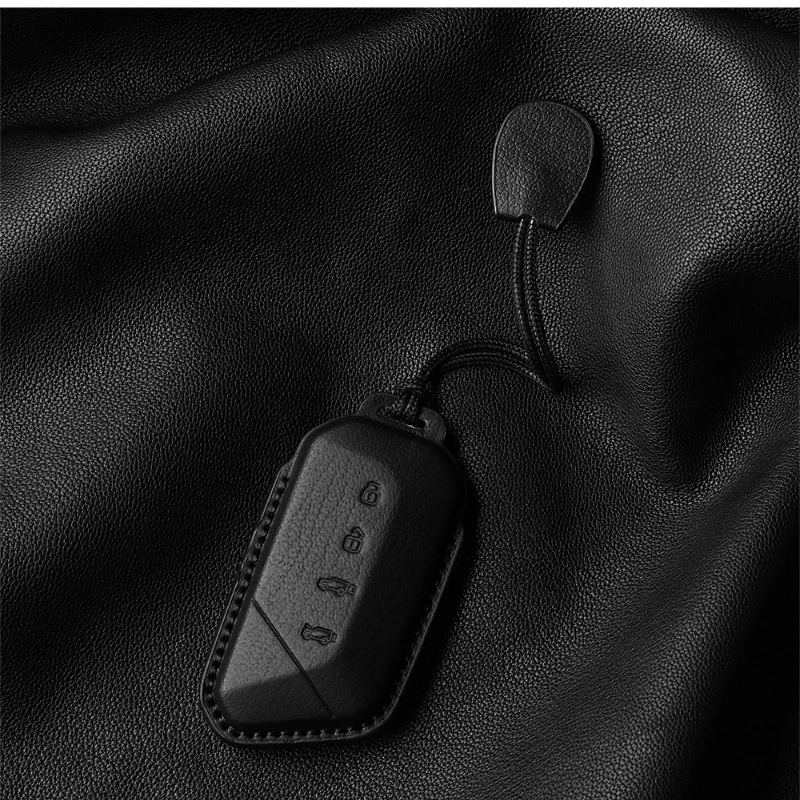 For Ford Bronco Basecamp Genuine Goatskin Leather Key Case  Full Coverage Key Fob Cover with Premium Sheepskin Key Protector