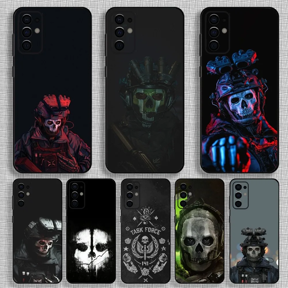 حافظة هاتف C-COD Call Of D-Duty Ghost لهاتف سامسونج S24,S21,S22,S23,S30,Ultra,S20,Plus,Fe,Lite,Note,10,9,5G غطاء ناعم أسود