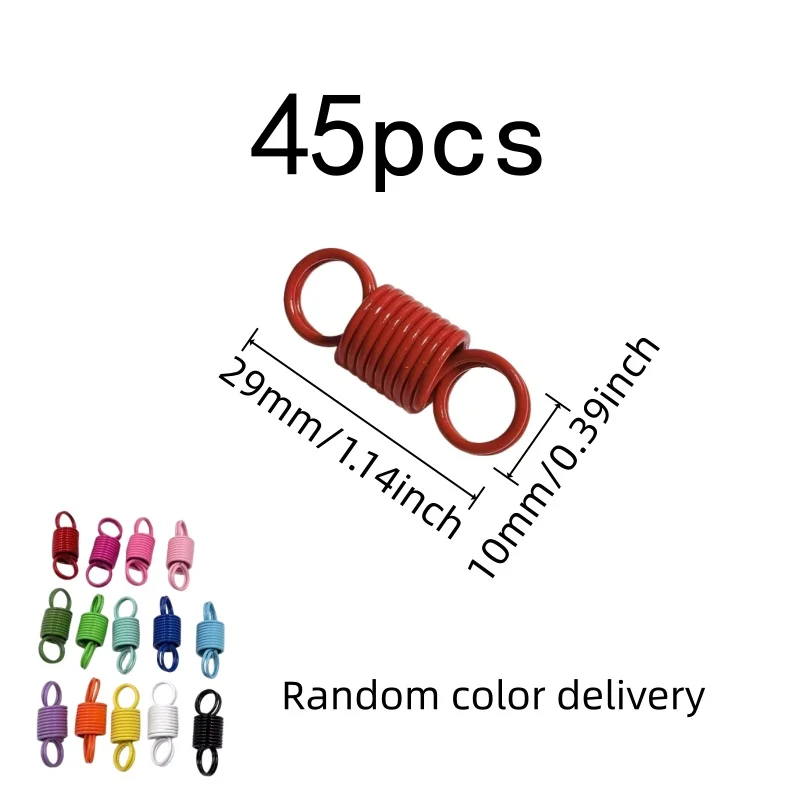 45 pcs Spring Keychains, Elastic Stretch Design, Key Organization Key Ring Collection, Random Color Assortment