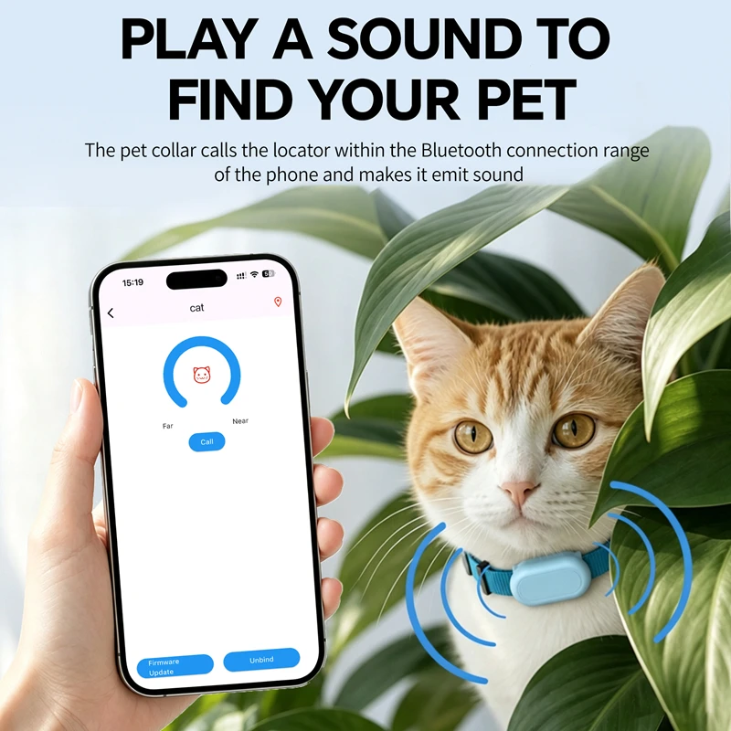 Universal Android iOS Dual System Pet Locator Anti Lost Collar for Cats Dogs Smart Pet Tracker Location Tracking Collar