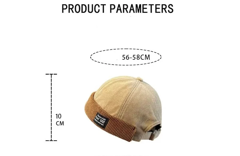 Y2K Vintage Beanie Mütze ohne Visier Docker Brimless Hüte Retro Dome Cord für Männer Frauen Hip Hop Streetwear Winter Herbst Cap – Detail 1