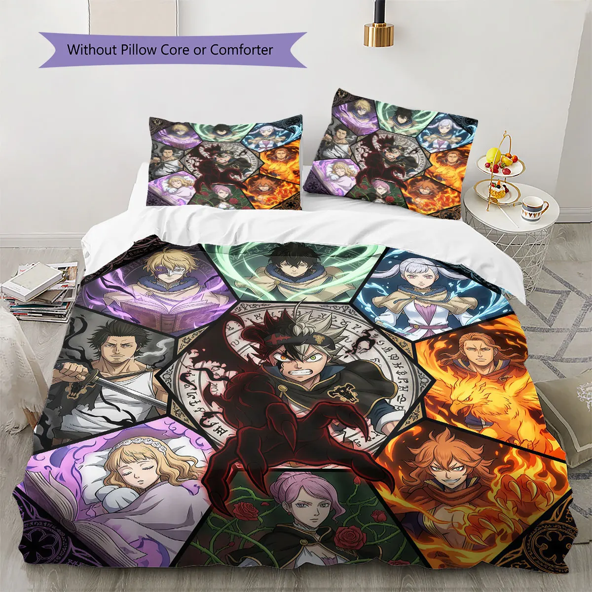 Black Clover Comfor Duvet Cover Children's Bedding Set,Extra Large Size Ideal Gift Various Sizes Available -HE52