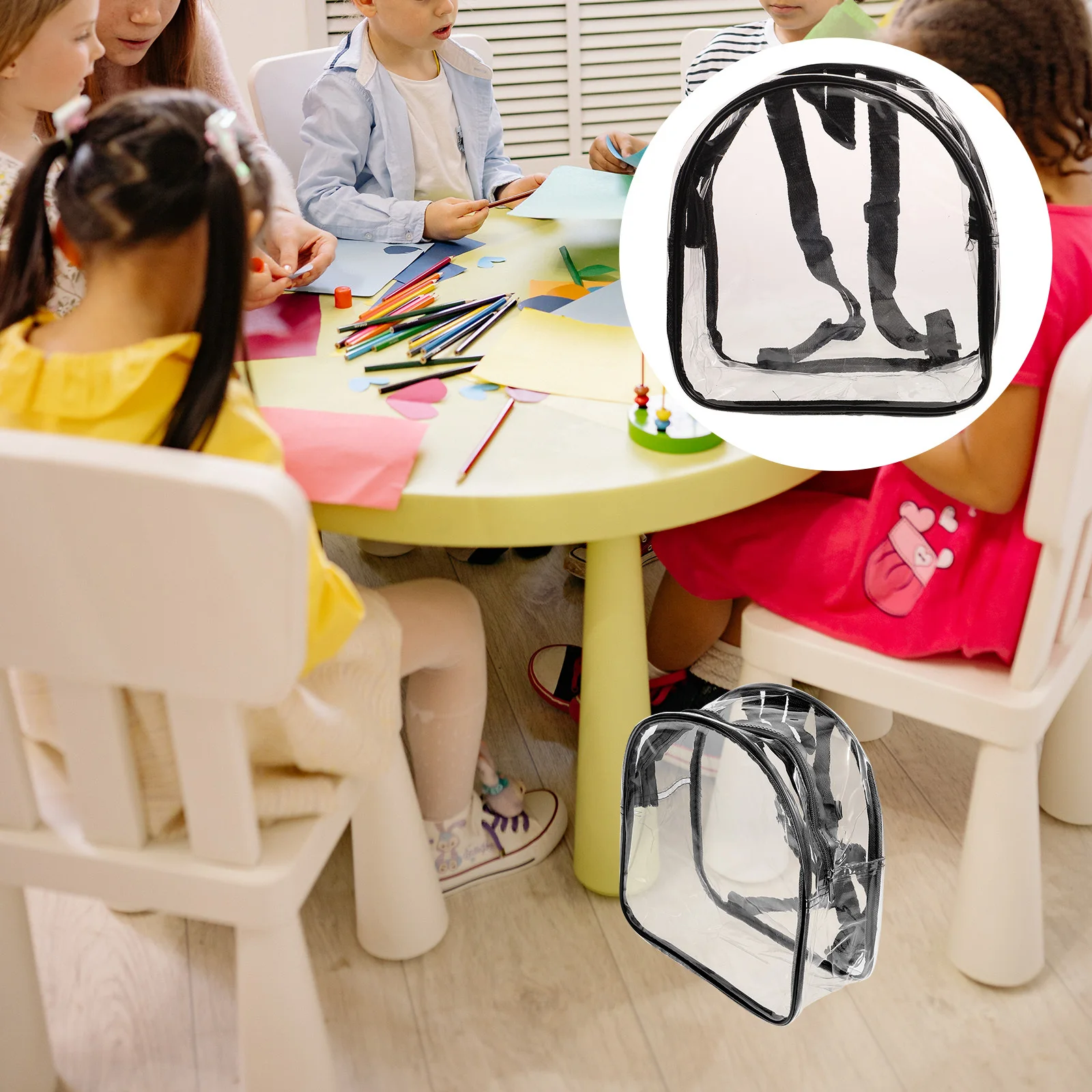 กระเป๋าเป้ใสแบบหนา ทนทาน น้ำหนักเบา ทำจากพีวีซี สำหรับทำงาน ไปโรงเรียน เดินทาง หรือใช้ในสนามกีฬา