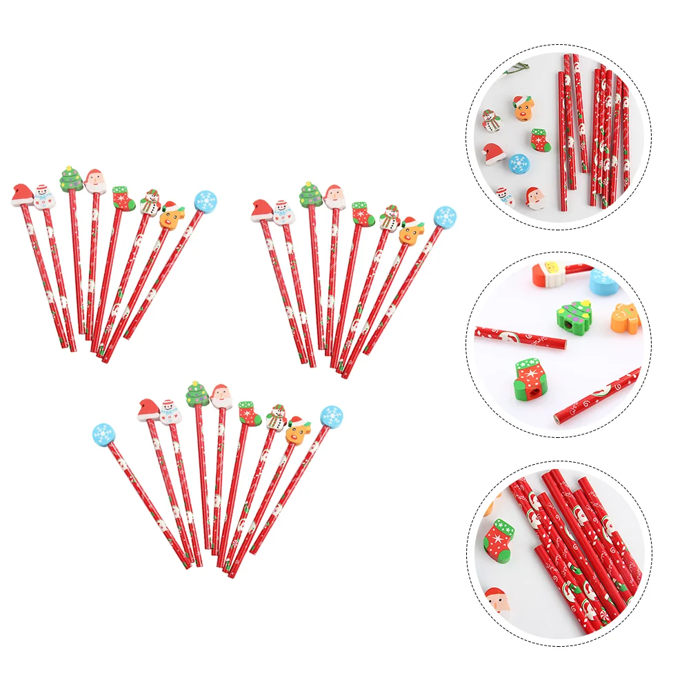 25 Pcs Christmas Pencil Kids Stationery Pencils for School Supplies Wood Cartoon Kit Child