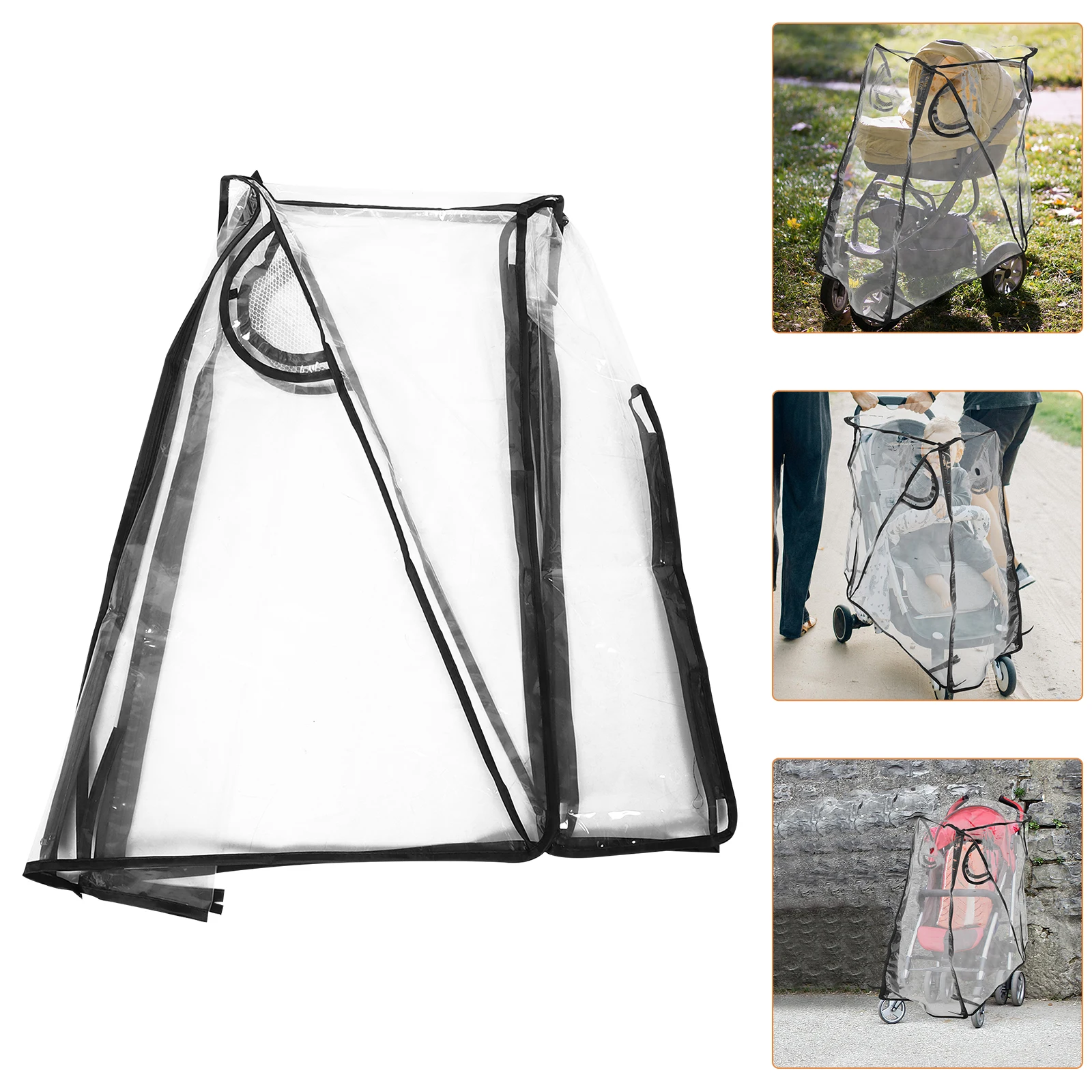 

Universal Baby Stroller Rain Cover Windproof Waterproof Large Size Lightweight Easy Install Outdoor Use Pram Cover For Carriage