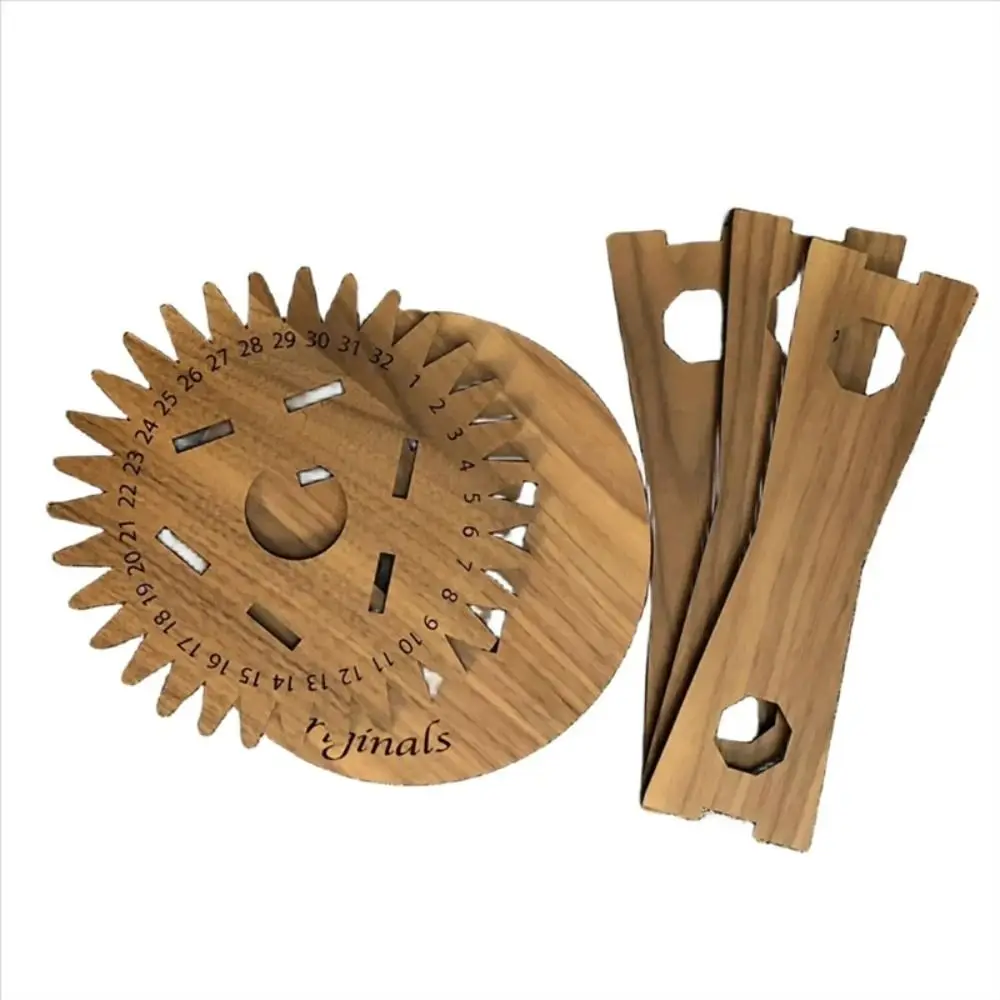 Weaving Wood Braiding Disk String DIY Bracelet Knitting Disk Handmade Woven with Wooden Handles Hand Rope Braiding Frame