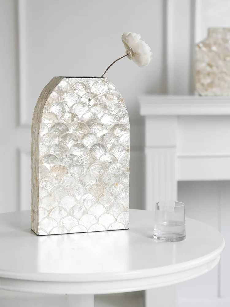 vase-a-coquille-francaise-de-style-creme-arrangeur-de-fleurs-pour-salon-sens-haut-de-gamme-decoration-de-comptoir-d'entree-ornement-d'art-pour-la-maison