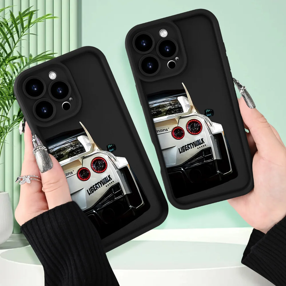 حافظة هاتف بنمط ضوء خلفي للسيارة إبداعي، لهاتف iPhone 16 15 14 13 12ProMax