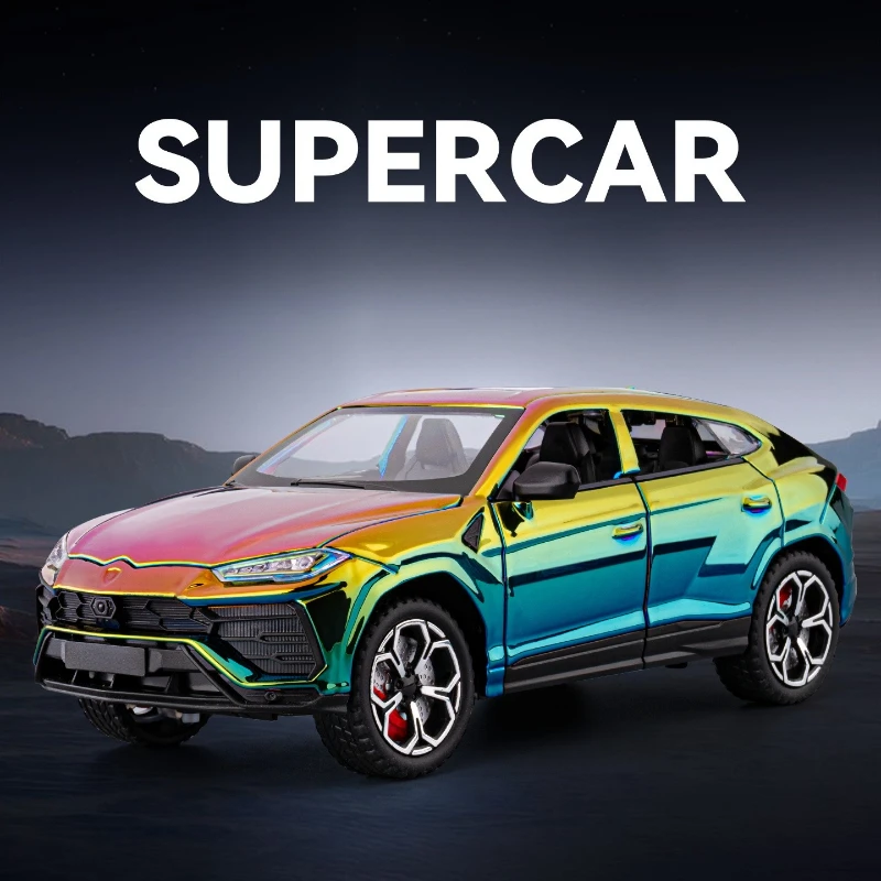 

Моделирование 1:24 Lambor URUS, модель супермобиля из сплава со звуком и светом, литой под давлением металлический игрушечный автомобиль, подарок на день рождения для мальчиков