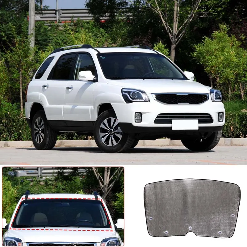 Sun Shade Curtain Car Sunscreen Anti-ultraviolet Front Windshield Sunshade Car Accessories For Kia Sportage JE KM 2007-2013