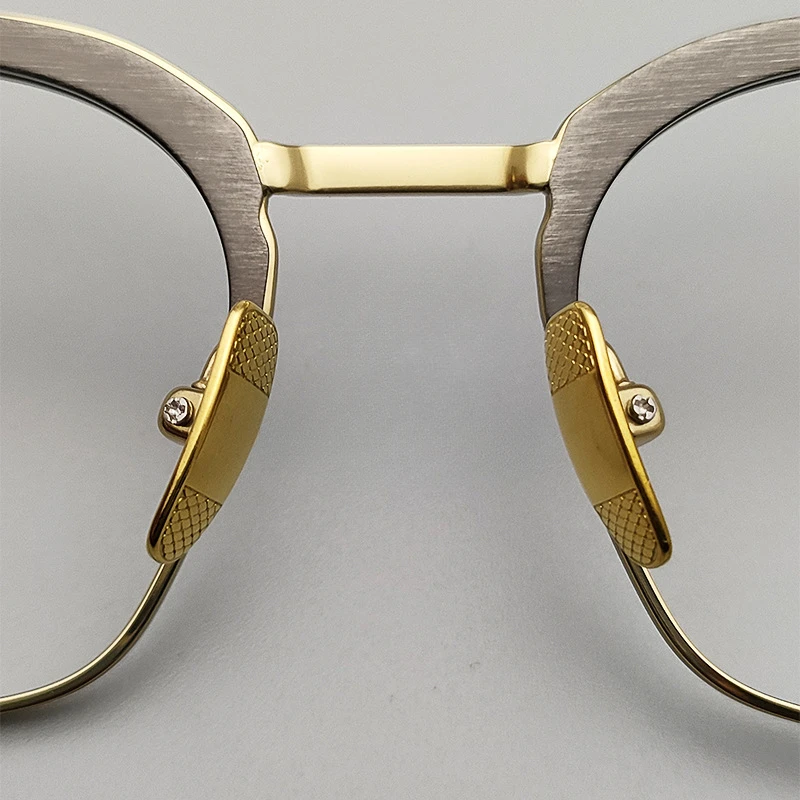 最高品質のデザイナー手作りアセテートチタンメガネフレーム男性女性大型ハーフ眼鏡フレーム高級スクエア眼鏡