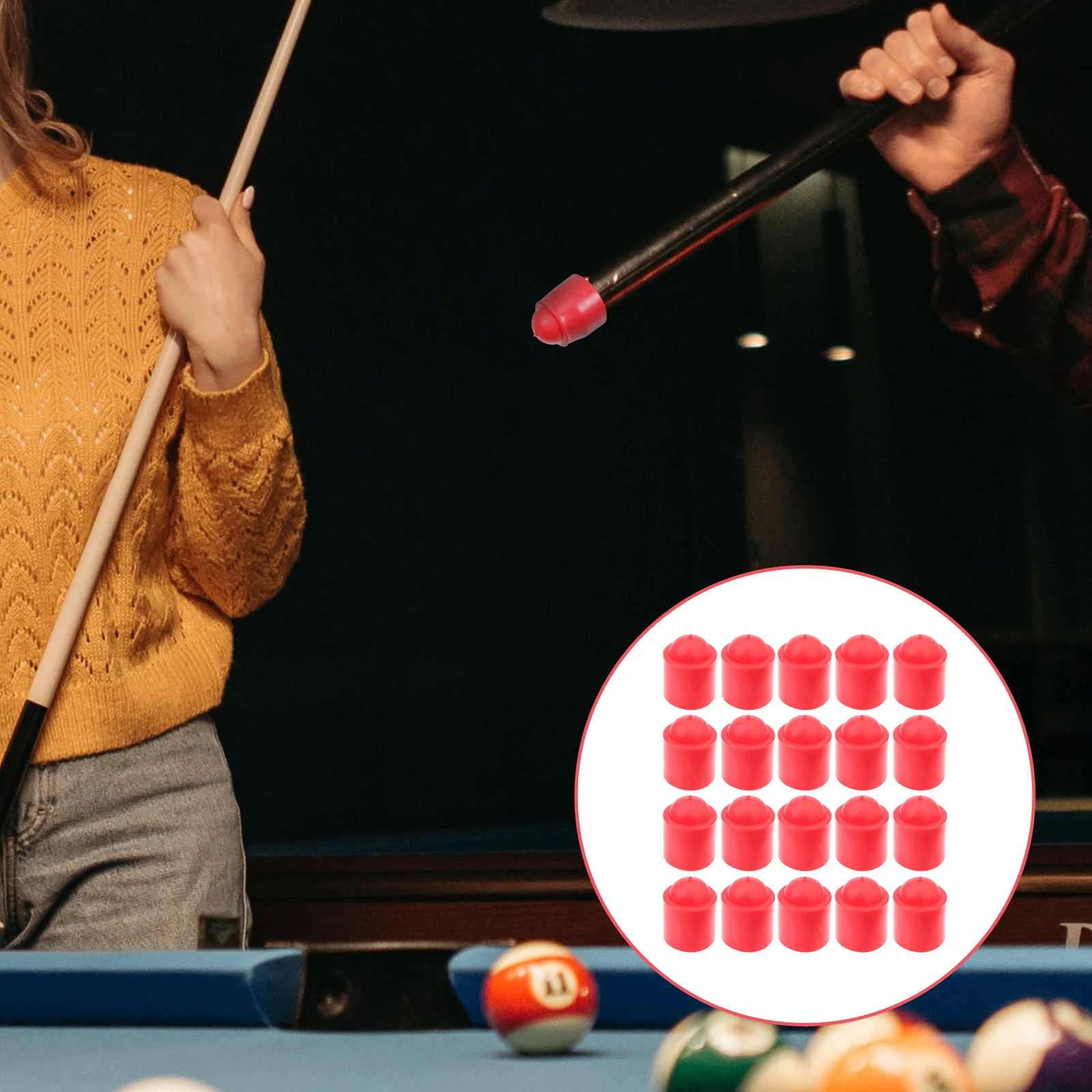 

20 шт., защитные кии для бильярда, резиновые рукава, прочные сменные защитные приспособления для кия, принадлежности для снукера