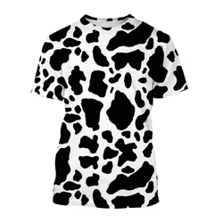 3D Printing Cow Pattern T-shirt For Men Fashion Unisex Harajuku Style Casual Round Neck Short Sleeve T Shirt Tops Kids Clothing