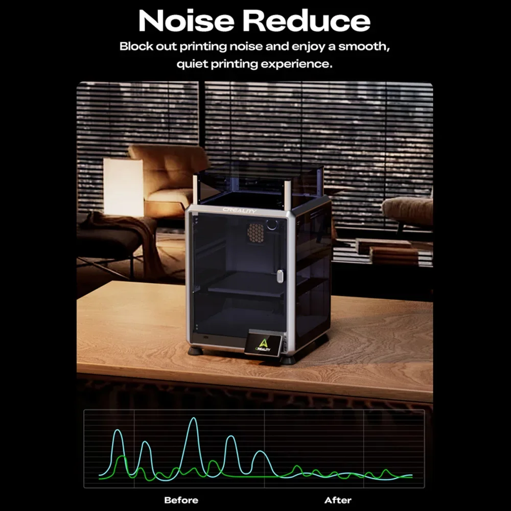 حاوية Creality K1 SE/K2 SE للطابعة ثلاثية الأبعاد ملحقات الطابعة ثلاثية الأبعاد الأصلية درجة حرارة ثابتة للضوضاء تقلل من عزل الغبار