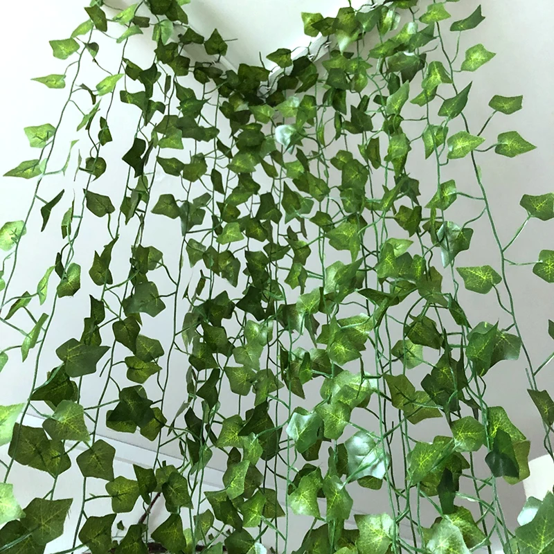 12pcs 2m Artificial plants for decoration 2024 christmas liana fake leaves  green ivy  vines  garland  wedding Home room decor