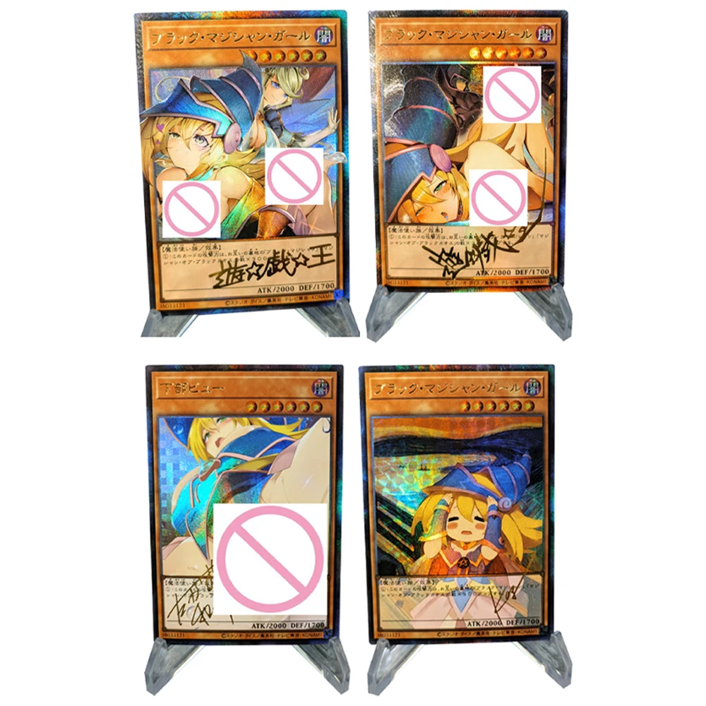 

2Pcs/set Yu Gi Oh! Black Magician Girl Game Card Collection Signature Card Refractive Color Flash Bronzing UV Child Gift 59*86mm