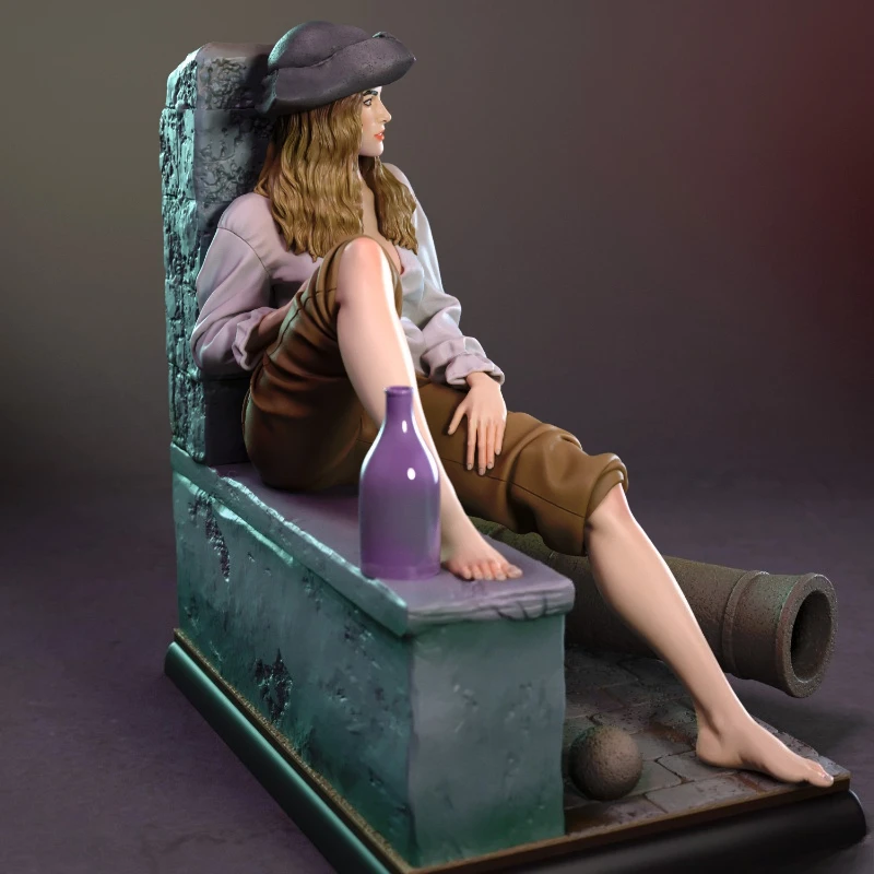 1/24 Scale Die-Cast Resin Figure Model Kit Brave Pirate Girl Hobby Miniature Toys Unassembled Unpainted DIY Diorama