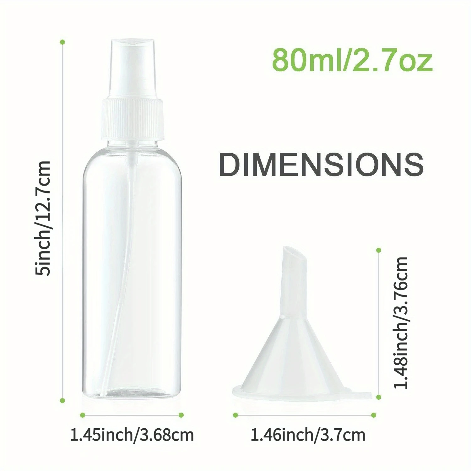 20 pçs pequeno transparente recarregável névoa fina álcool atomizador líquido spray garrafa acessórios de viagem recipiente, 2.7oz