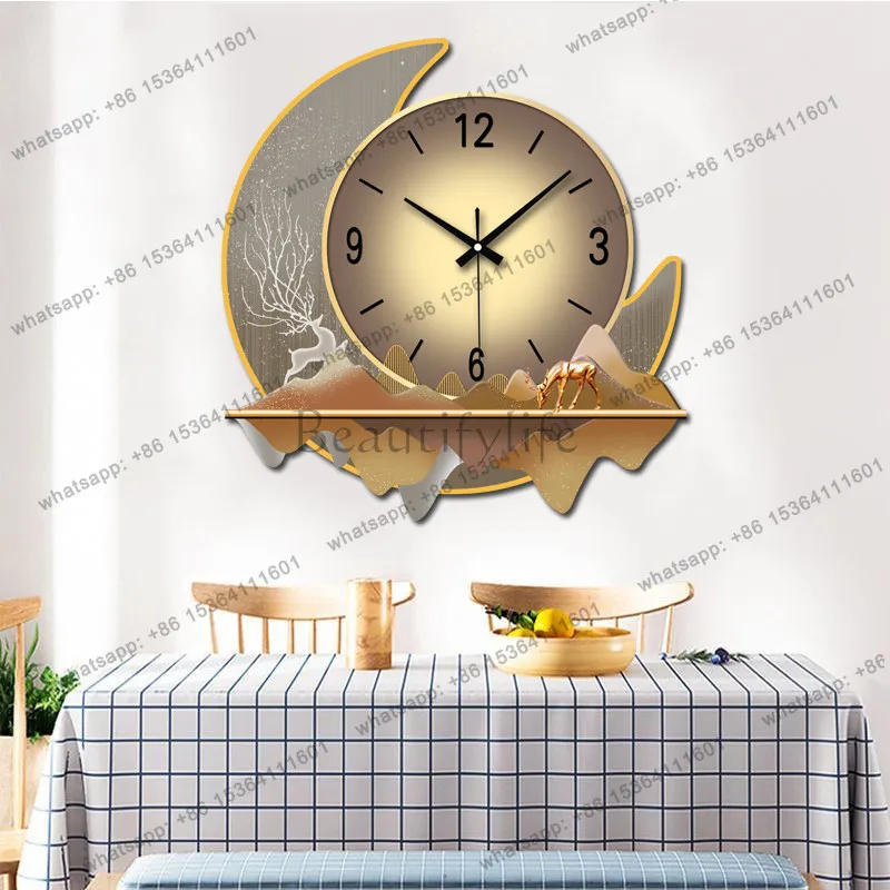 LJY Nordic Luxury Silent Wall Clock Art Decor Fashion Aesthetic Wall Watch For Living Room Home Interior Decoration