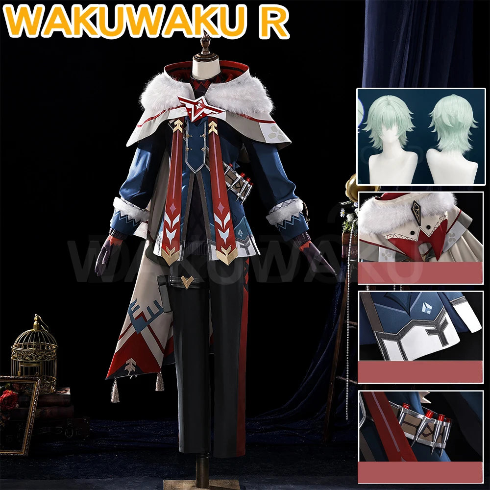 AUF LAGER Alyosha Cosplay Kostüm Genshin Impact【S-3XL】WakuWaku-N Snezhnaya Alyosha Cosplay Halloween Perücke Übergröße