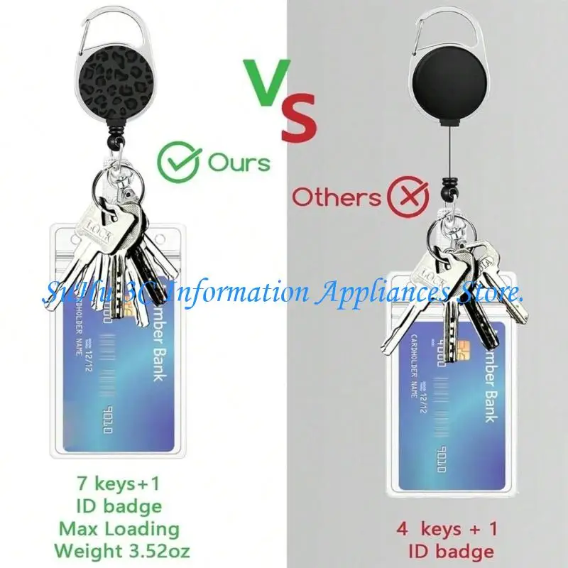 Retractable Badge Holders with Lanyard, Fashion Print Cards Set with Clip, Detachable Buckles and Tethers Loop