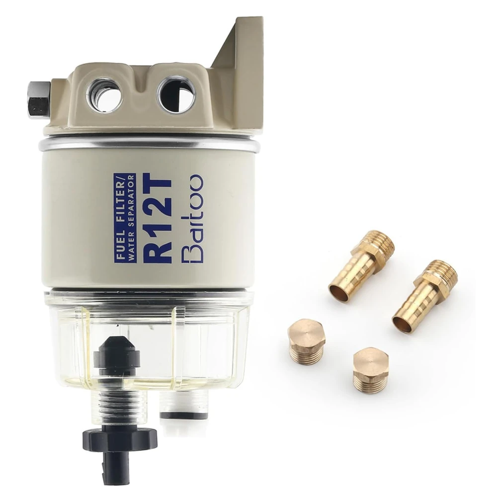 

R12T Fuel Water Separator Fuel Filter/Water Separator Marine Complete Kit 10 Micron Filter Replaces Racor S3240 120AT R12T NPT
