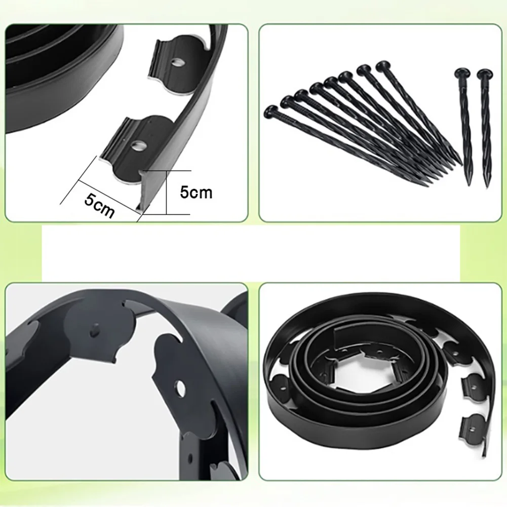 

10M Flexible Lawn Edging Kit with 30Pcs Stakes Plastic Edging Border No Dig Garden Border Edging for Garden Flower Beds and Lawn
