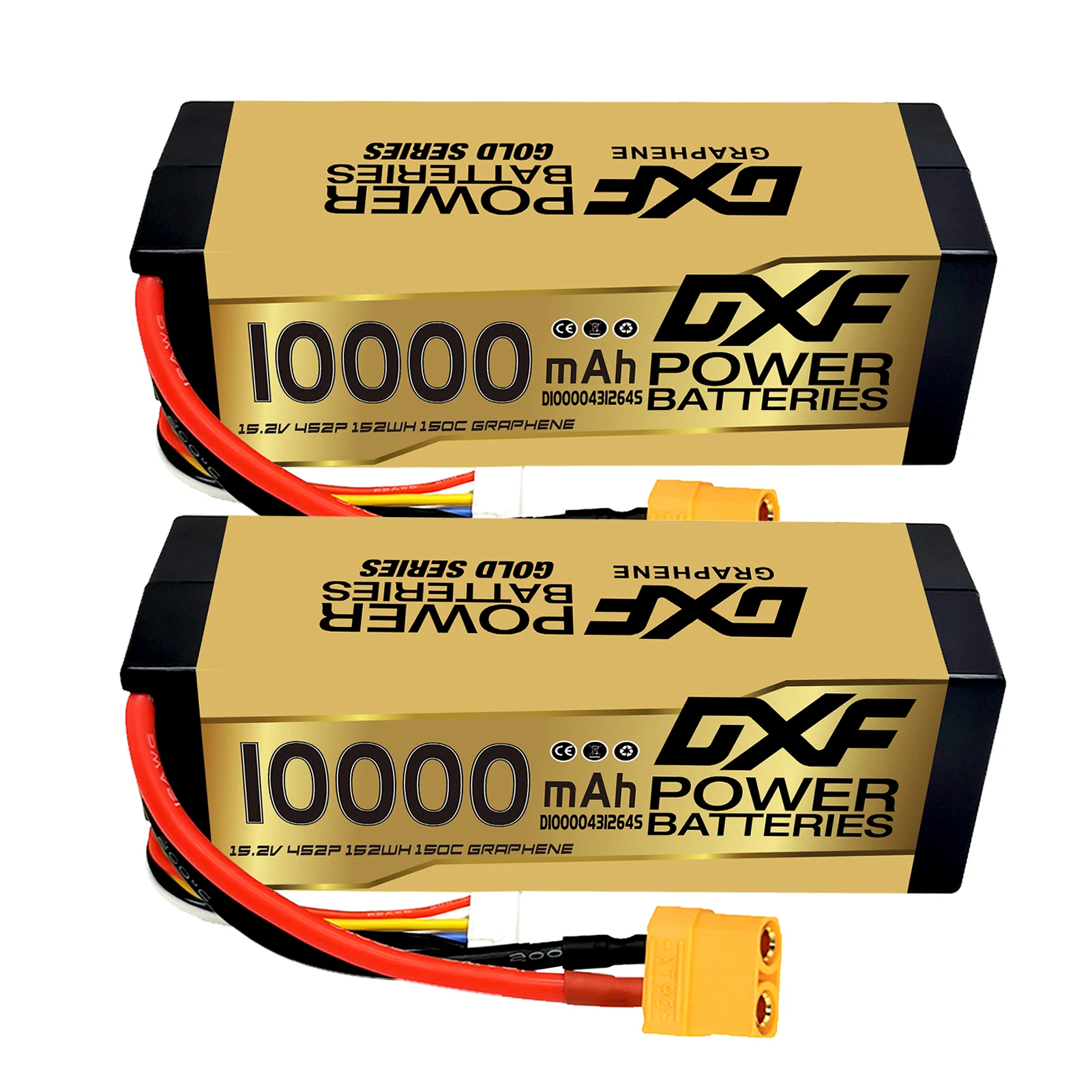 DXF 4S 10000mAh 150C Lipo-Akku 15,2V mit XT90-Stecker SoftCase für 1/8 Buggy Truggy Offroad Auto Boot LKW Flugzeug RACIN