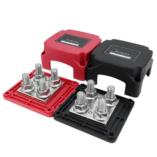 Imagen 1 del producto 4XM10 para Auto RV camión marino barco resistente 400A 48V barra colectora estañada cobre bloque de distribución de energía caja de barra colectora a tierra