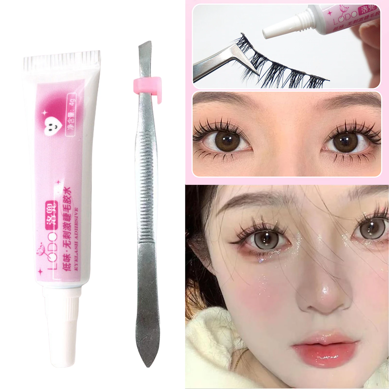 Eyelash Extension Glue com Tweezer, Eye Lash, Ferramentas Cosméticas para Mulheres, Uso Prático de Cílios