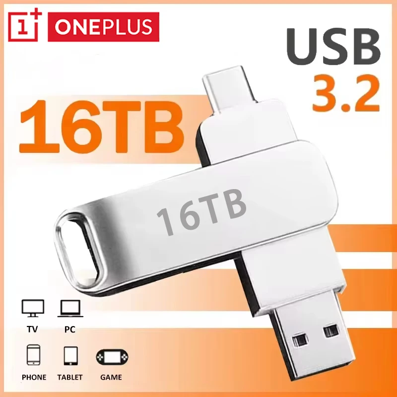 OnePlus16TB USB 3.2 HighSpeed Flash Drives  USB Transfer Metal Pendrive Memory Card Pendrive Flash Disk  WaterproofStick Memoria