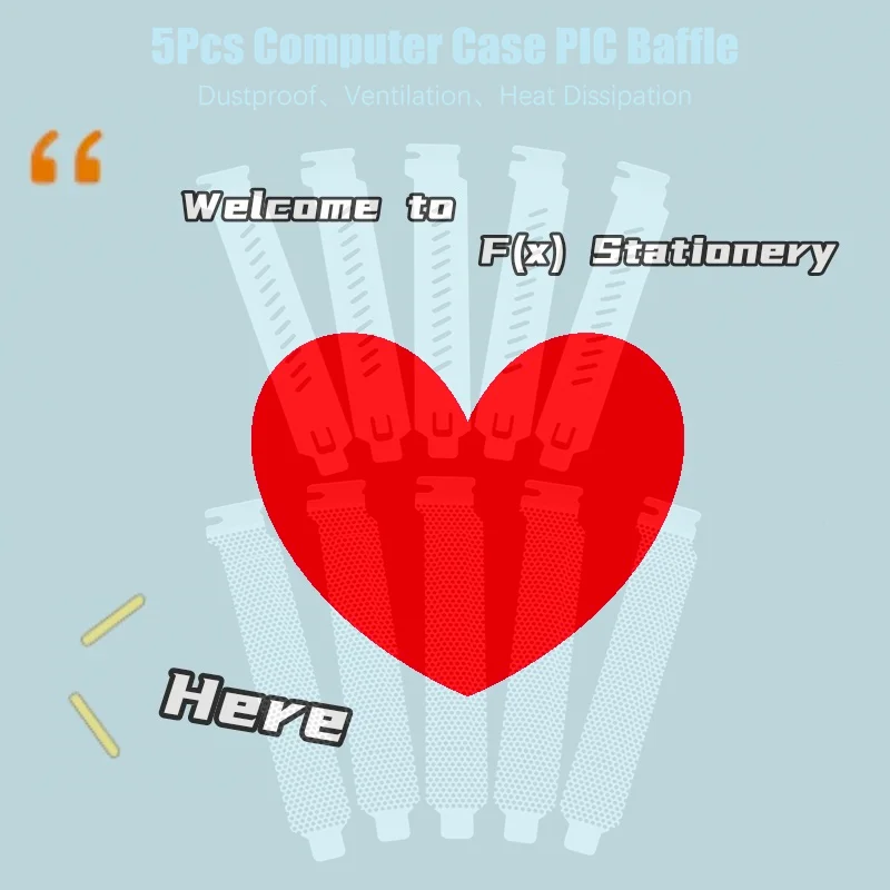 

5Pcs/set Computer Host Chassis PCI Cooling Dust Filter Baffle, PCI Slot Cover Board Computer Case Ventilation Baffle Net-F(x)