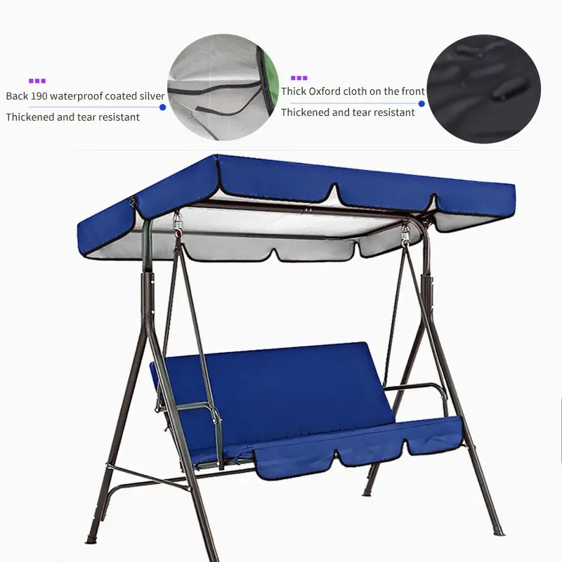 3-Seat Swing Seat and Ceiling Cover Garden Swing Hammock Tent Waterproof UV Protection Courtyard Swing Cover (not include swing)