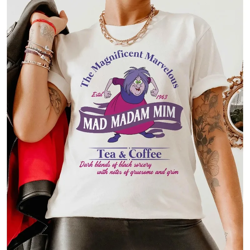 قميص Madame Mim Tea and Coffee، قميص Sword in The Stone، قميص Disney Villain لكل من الرجال والنساء، وقميص الأطفال #4