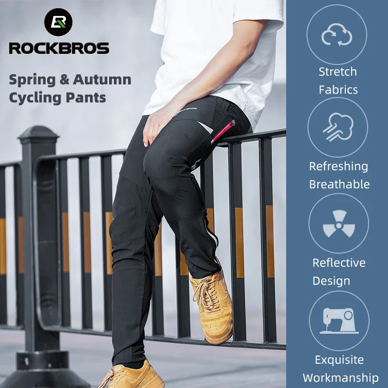 

ROCKBROS Bicycle Trousers Comfortable Reflective Elasticity Refreshing Breathable Stretch Fabric Cycling Pants Sports Equipment