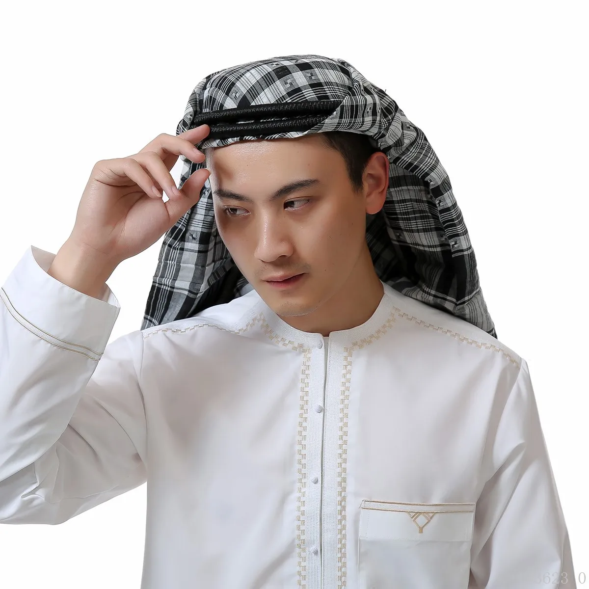 Lenço árabe Keffiyeh para homem, hijab muçulmano, turbante islâmico, árabe saudita, envoltório de cabeça masculino, lenços do Oriente Médio, 130x130cm