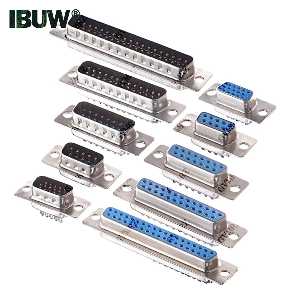 5PCS DB25 DB37 RS232 DB9 DB15 VGA Male Female Solder Type Connector Serial Plug D-SUB Male Plug Socket Connector