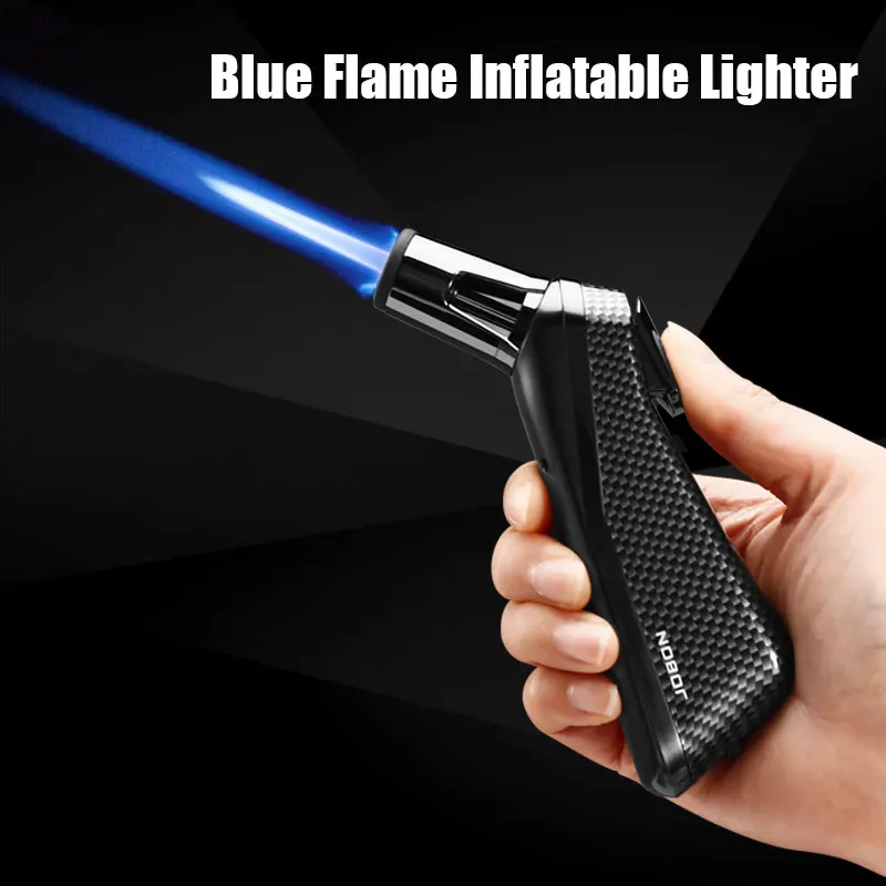 

JOBON Windproof Blue Flame Gun Lighter Adjustable Flame Size Circulating Inflatable 360° Inverted Ignition Safety Lock Ignition