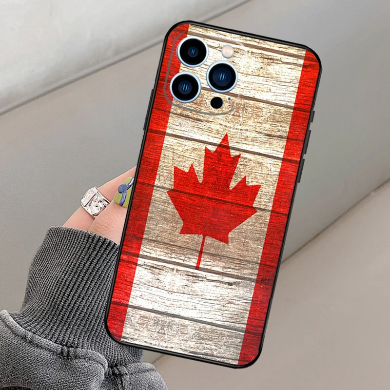 Canada Canadian Flag Phone Case For iPhone 14 13 12 11 15 16 Pro Max X XR XS Plus 12 13 Mini Bumper Back Cover