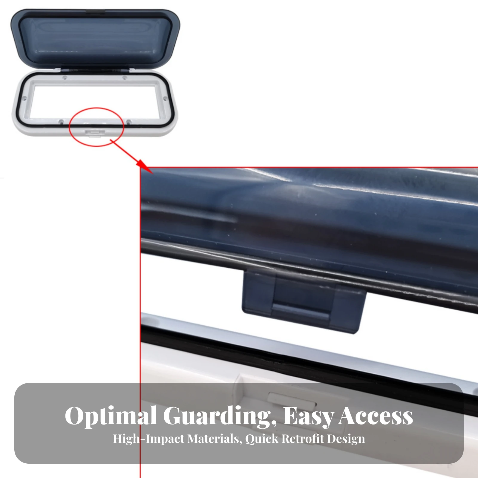 Marine Radio Cover with Flip-up Lid Tinted Waterproof Boat Player Cover Splash Guard with Translucent Lid Low-Profile
