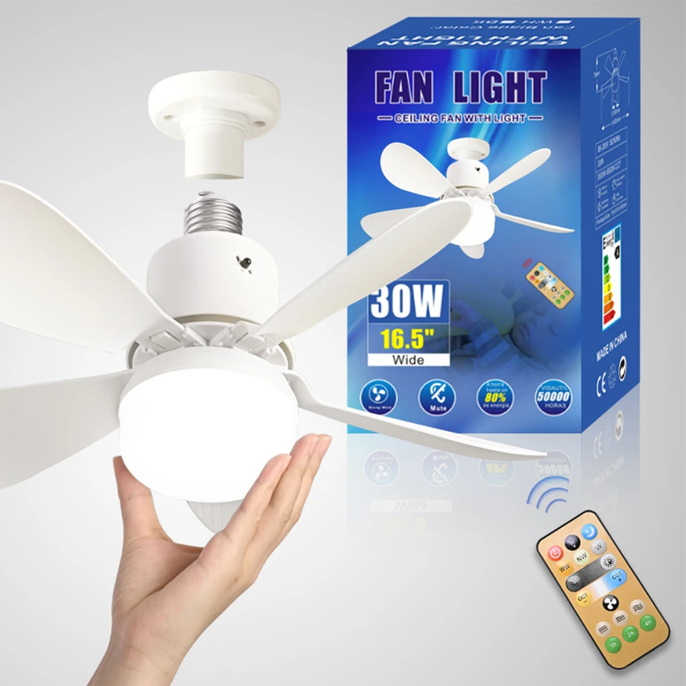 Easy Installation Ceiling Socket Fan Light with Remote Control Upgrade Your Room's Lighting and Air Circulation