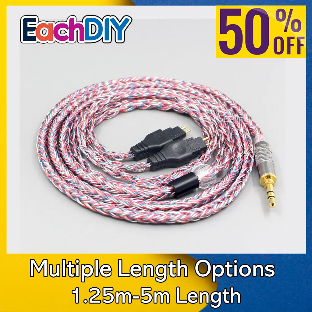 16 Core Silver OCC OFC Mixed Braided Cable For Sennheiser HD580 HD600 HD650 HDxxx HD660S HD58x HD6xx Earphone Headphone LN007590