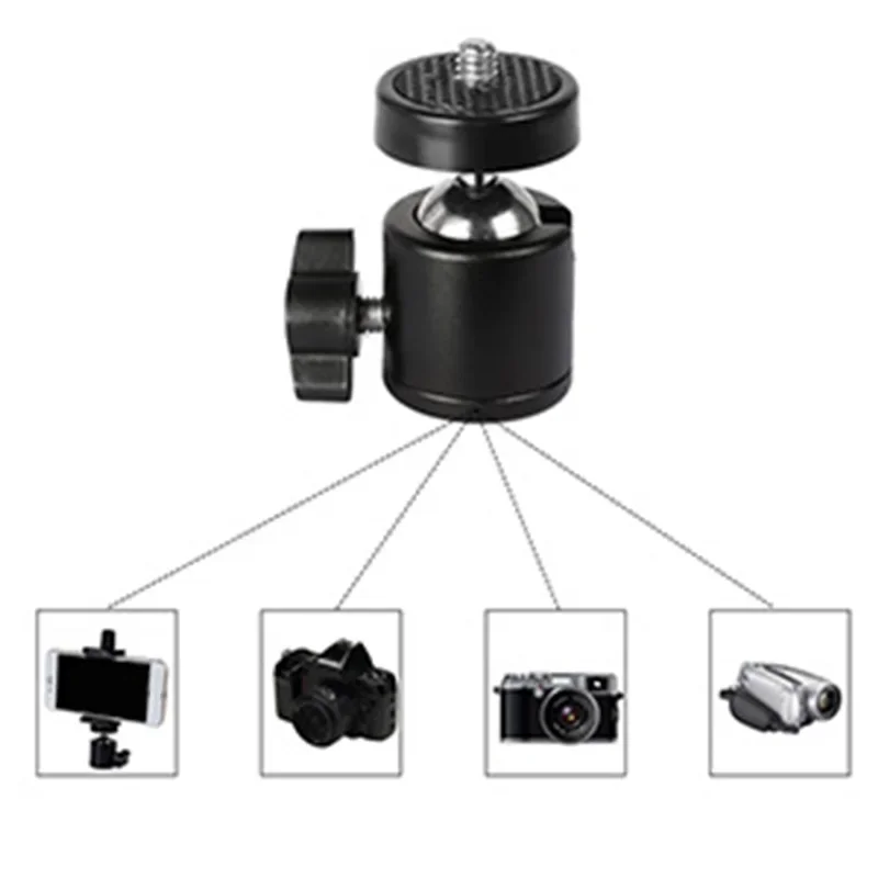 DSLR Mini Ball Head Câmeras, Onças de carga máxima, Posicionamento estável e seguro, Brilho, Lbs, Carga máxima, Mini