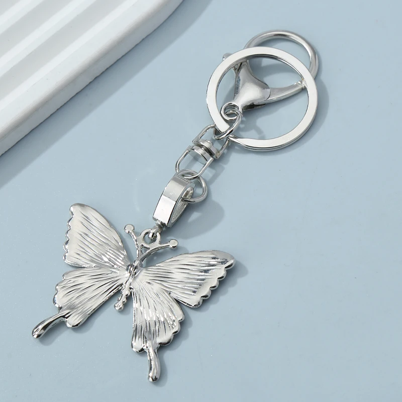 Cute Animal Keychain Hollow Butterfly Crystal Key Ring Enamel Key Chains Souvenir Gifts For Women Men DIY Handmade Jewelry