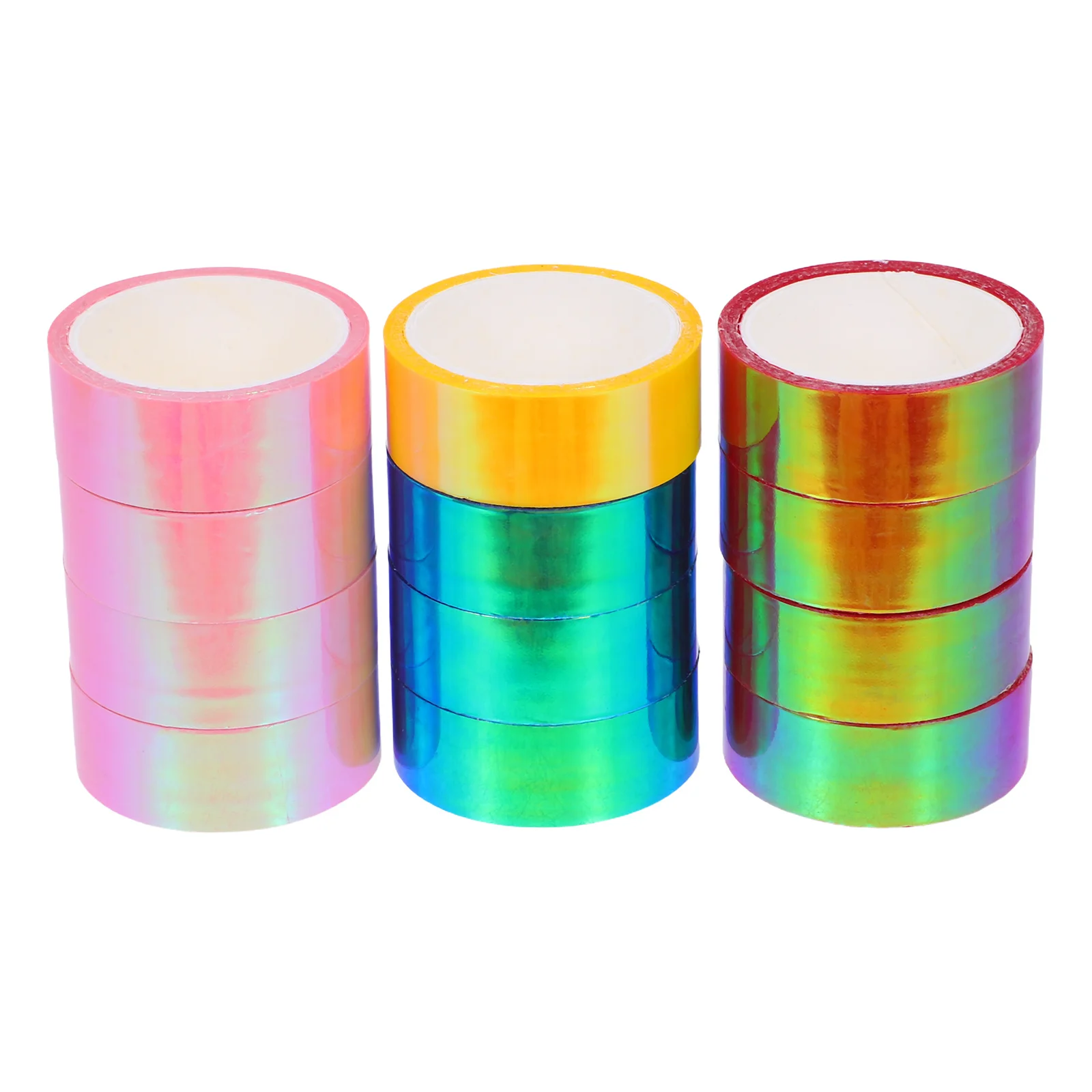 

12 Rolls Rainbow Film Tape High Viscosity Gradient Pe Waterproof Adhesive Tape for Wrapping Gifts DIY Arts Craft Projects