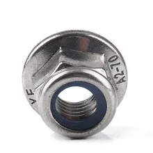 

25Pcs Hexagon Nylon Insert Lock Nuts Stainless Steel Flange Metric Industrial Mechanical Electrical Equipment M3