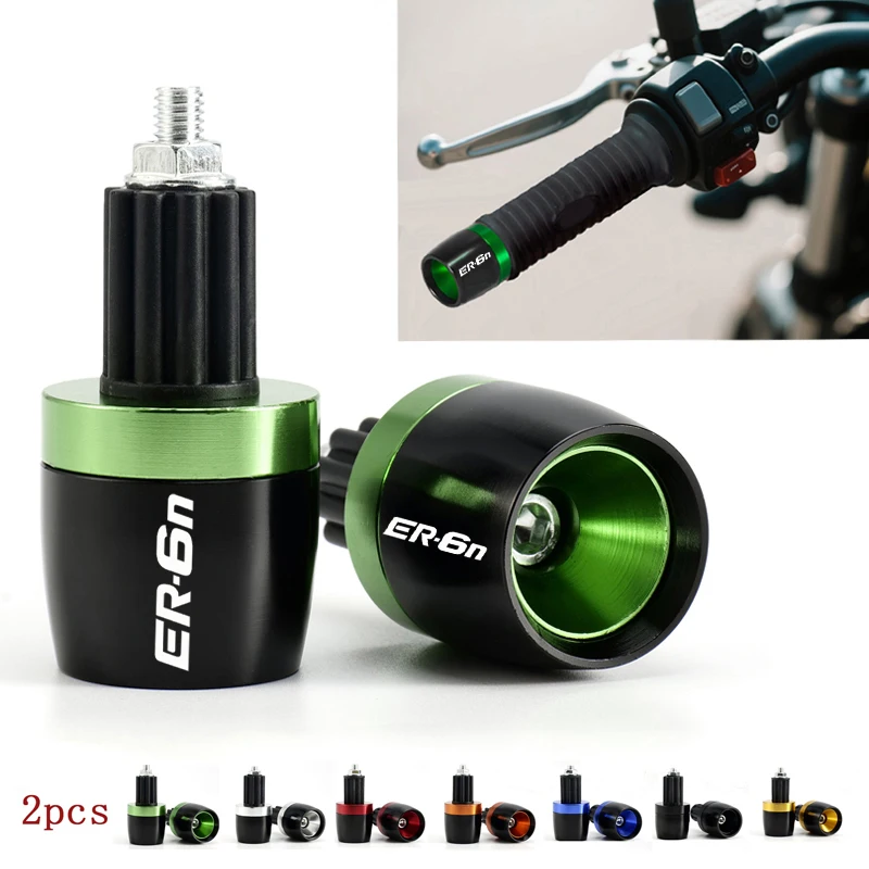 Para Kawasaki Ninja ER-6N 2006-2025 2021 2022 2023 2024 ER6N ER 6N 6f extremos de agarre de manillar de motocicleta tapa contrapeso enchufe deslizante