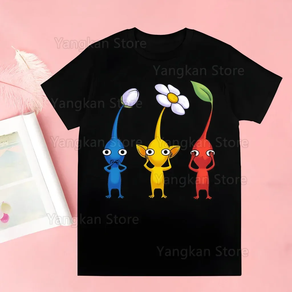 Pikmin T Shirt Women Kawaii Graphic Shirts Casual Short Sleeved Female Tee O-neck Harajuku T-shirts