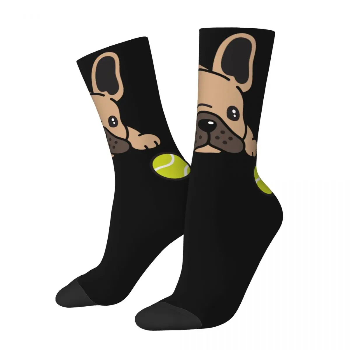 Chaussettes coupe-vent pour hommes et femmes, jolies chaussettes Kawaii pour chiots bouledogue français, beaux cadeaux en élasthanne, printemps, été, automne et hiver