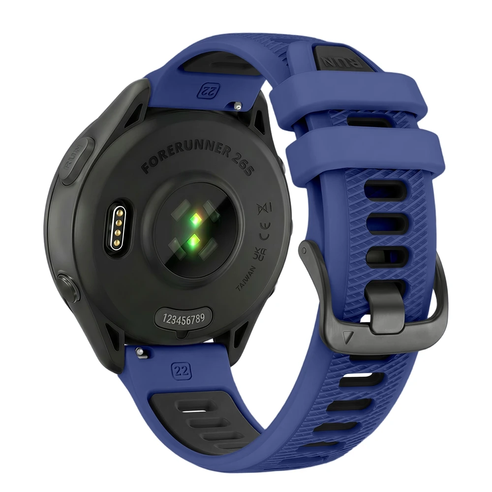 Universelles 22-mm-Sport-Silikonarmband für Garmin Forerunner 265 255 Musikband für Vivoactive 4/Venu 4 45 mm Armband-Uhrenarmband – Detail 6
